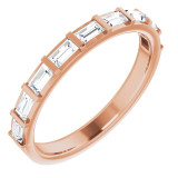 14K Rose 5/8 CTW Diamond Straight Baguette Anniversary Band - 123178606P photo