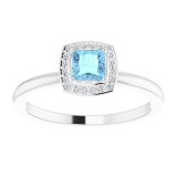 14K White Aquamarine & .05 CTW Diamond Ring - 122745600P photo 3