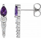 14K White Amethyst & 1/4 CTW Diamond Earrings - 870256009P photo