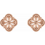 14K Rose Vintage-Inspired Clover Earrings - 87105602P photo 2