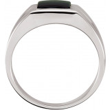 14K White 10 mm Square Onyx Ring - 60689101P photo 2
