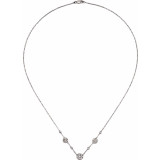 14K White 1/2 CTW Diamond Cluster Station 18 Necklace - 6708860001P photo 2