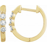 14K Yellow 1/4 CTW Diamond Hoop Earrings - 65295660001P photo