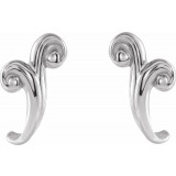 Platinum Freeform J-Hoop Earrings - 86699603P photo 2