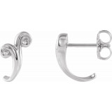 Platinum Freeform J-Hoop Earrings - 86699603P photo
