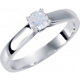 10K White 1/2 CTW Diamond Solitaire Engagement Ring with Accent - 677786003P photo