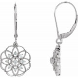 14K White 1/5 CTW Diamond Granulated Filigree Earrings - 65260660002P photo