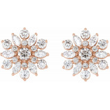 14K Rose 1 CTW Diamond Earrings - 86947602P photo 2