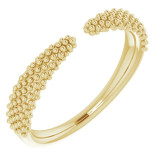 14K Yellow Beaded Negative Space Ring - 51760102P photo