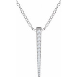 14K White 1/4 CTW Diamond Graduated 16-18 Bar Necklace - 65221760001P photo
