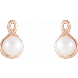 14K Rose Pearl Earrings - 86726602P photo 2
