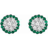 14K White Emerald & 5/8 CTW Diamond Earrings - 65194860001P photo 2