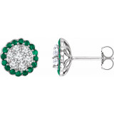 14K White Emerald & 5/8 CTW Diamond Earrings - 65194860001P photo