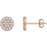 14K Rose 1/3 CTW Diamond Cluster Earrings - 65175460002P photo