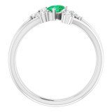 14K White Emerald & 1/8 CTW Diamond Bypass Ring - 72099614P photo 2