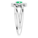 14K White Emerald & 1/8 CTW Diamond Bypass Ring - 72099614P photo 4