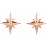14K Rose .03 CTW Diamond Star Earrings - 86749602P photo 2