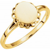 14K Yellow 8x6.7 mm Oval Signet Ring - 51926368P photo