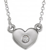 14K White .03 CTW Diamond Heart 16 Necklace - 86335600P photo