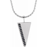 14K White 1/5 CTW Black Diamond Triangle 24 Necklace - 86954700P photo