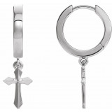 14K White Cross Drop Earrings - R17029600P photo