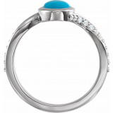 14K White Turquoise & 1/5 CTW Diamond Ring - 72091605P photo 2