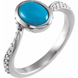 14K White Turquoise & 1/5 CTW Diamond Ring - 72091605P photo