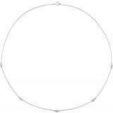 14K White 1/4 CTW Diamond 5-Station 18 Necklace - 68577102P photo