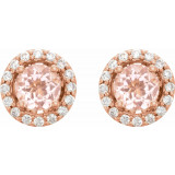 14K Rose Morganite & 1/5 CTW Diamond Earrings - 65198660000P photo 2