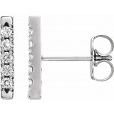 14K White 1/8 CTW Diamond French-Set Bar Earrings - 87066600P photo