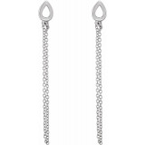 14K White Leaf Chain Earrings - 65239160000P photo 2