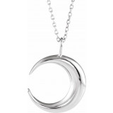 14K White Crescent Moon 16-18 Necklace - 86693600P photo