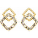 14K Yellow 1/10 CTW Diamond Geometric Earrings - 65227260002P photo 2
