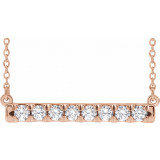 14K Rose 1/2 CTW Diamond French-Set Bar 18 Necklace - 86969727P photo