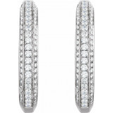 14K White 3/4 CTW Diamond Hoop Earrings - 65293960001P photo 2