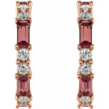 14K Rose Pink Tourmaline & 1/2 CTW Diamond Earrings - 86789663P photo 2
