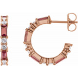 14K Rose Pink Tourmaline & 1/2 CTW Diamond Earrings - 86789663P photo