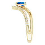14K Yellow Blue Sapphire & 1/6 CTW Diamond Ring - 71968611P photo 4