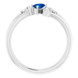 14K White Blue Sapphire & 1/8 CTW Diamond Bypass Ring - 72099611P photo 2