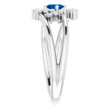 14K White Blue Sapphire & 1/8 CTW Diamond Bypass Ring - 72099611P photo 4
