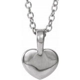 14K White .01 CT Diamond Youth Heart 16 Necklace - 190062610P photo 3