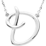 14K White Script Initial D 16 Necklace - 84635101P photo