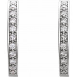 14K White 1 CTW Diamond Inside-Outside 22.8 mm Hoop Earrings - 8493360006P photo 2