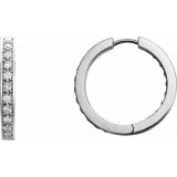 14K White 1 CTW Diamond Inside-Outside 22.8 mm Hoop Earrings - 8493360006P photo
