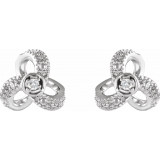 14K White 1/6 CTW Diamond Knot Earrings - 65305560002P photo 2