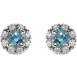 14K White Aquamarine & 1/3 CTW Diamond Earrings - 869716185P photo 2
