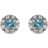 14K White Aquamarine & 1/3 CTW Diamond Earrings - 869716185P photo 2