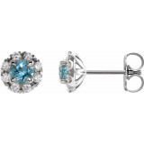 14K White Aquamarine & 1/3 CTW Diamond Earrings - 869716185P photo