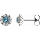 14K White Aquamarine & 1/3 CTW Diamond Earrings - 869716185P photo