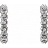 14K White 1/6 CTW Diamond 15.1 mm Hoop Earrings - 86455610P photo 2